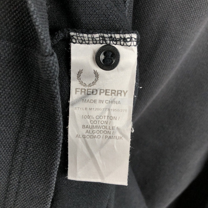 Fred Perry short sleeve polo shirt, size L for men cotton black type Vintage Second Hand