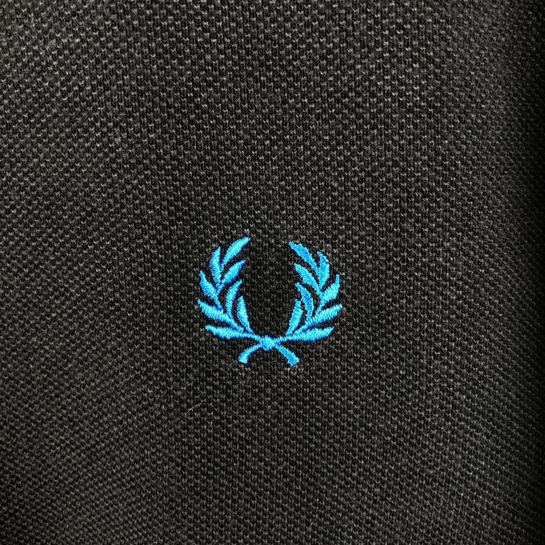 Fred Perry short sleeve polo shirt, size L for men cotton black type Vintage Second Hand