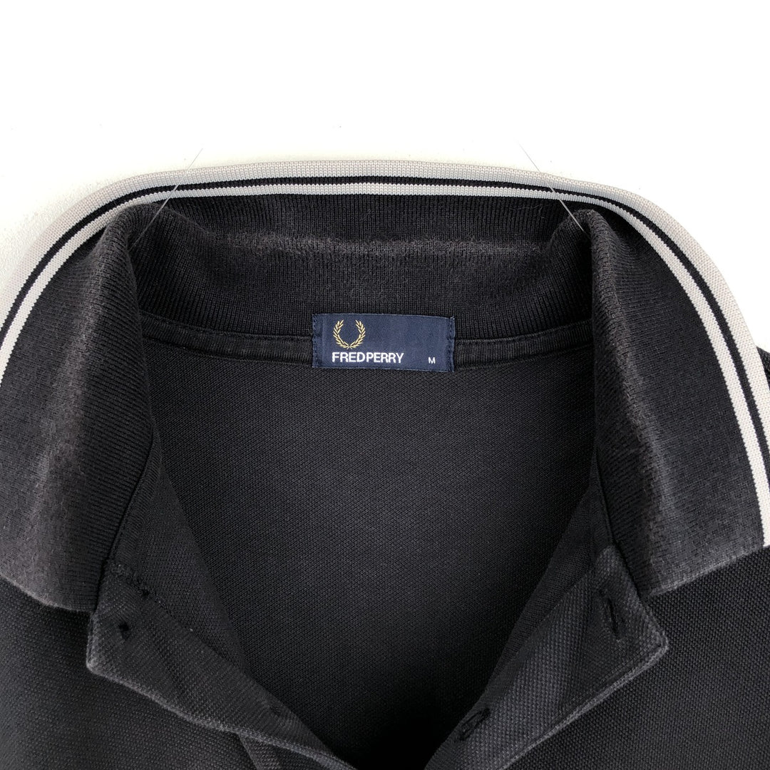 Fred Perry short sleeve polo shirt, size M for men unclear black type Vintage Second Hand