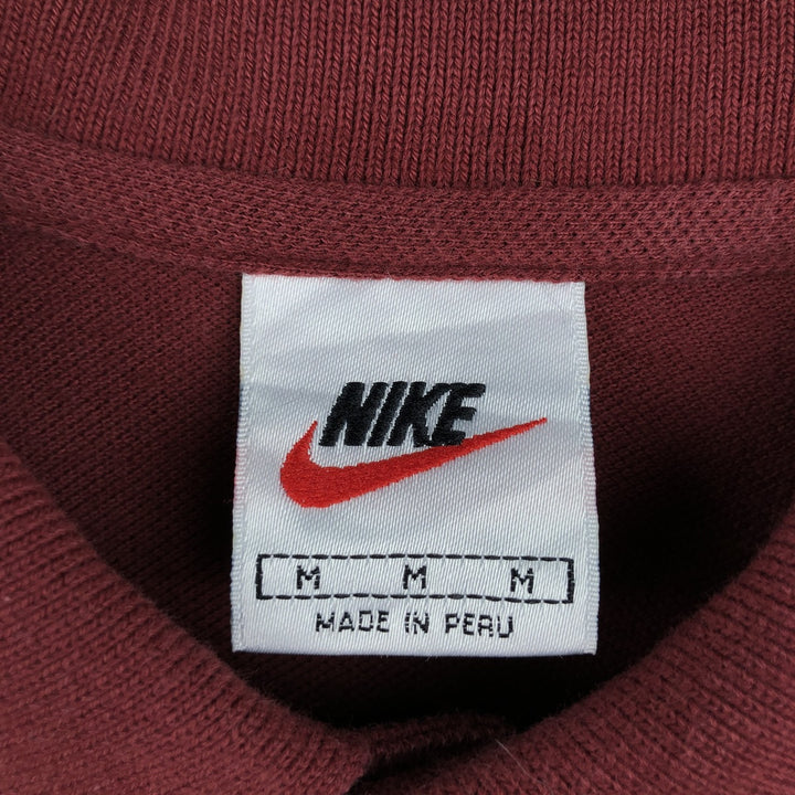 Nike short-sleeved polo shirt, men's size M cotton burgundy type Vintage Second Hand