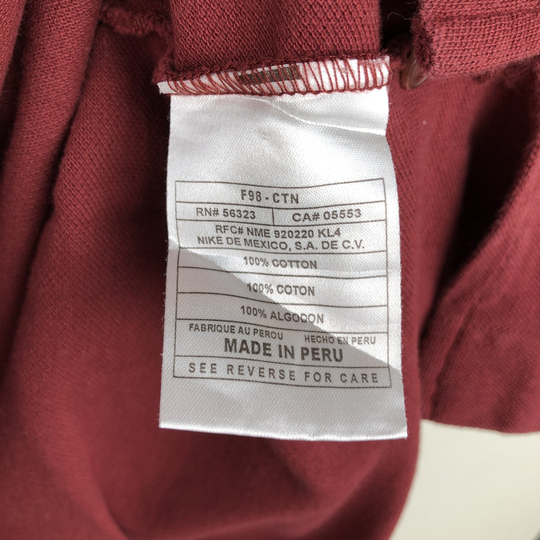 Nike short-sleeved polo shirt, men's size M cotton burgundy type Vintage Second Hand