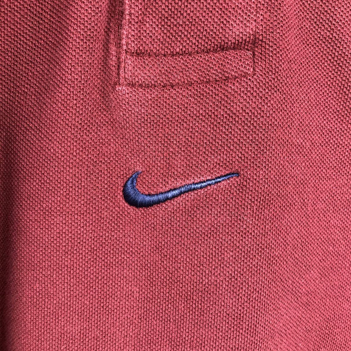 Nike short-sleeved polo shirt, men's size M cotton burgundy type Vintage Second Hand