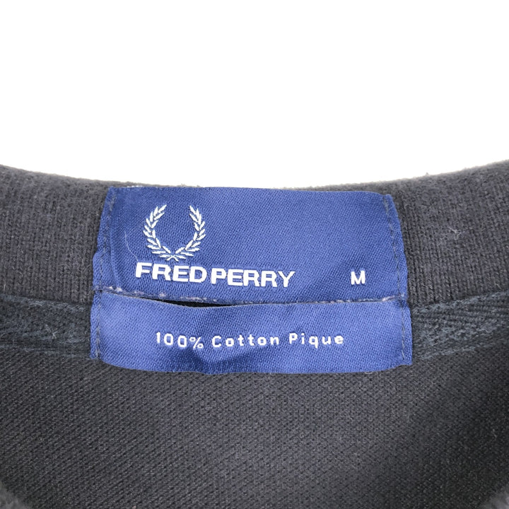 Fred Perry short sleeve polo shirt, size M for men cotton black type Vintage Second Hand