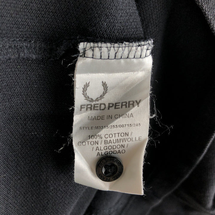 Fred Perry short sleeve polo shirt, size M for men cotton black type Vintage Second Hand