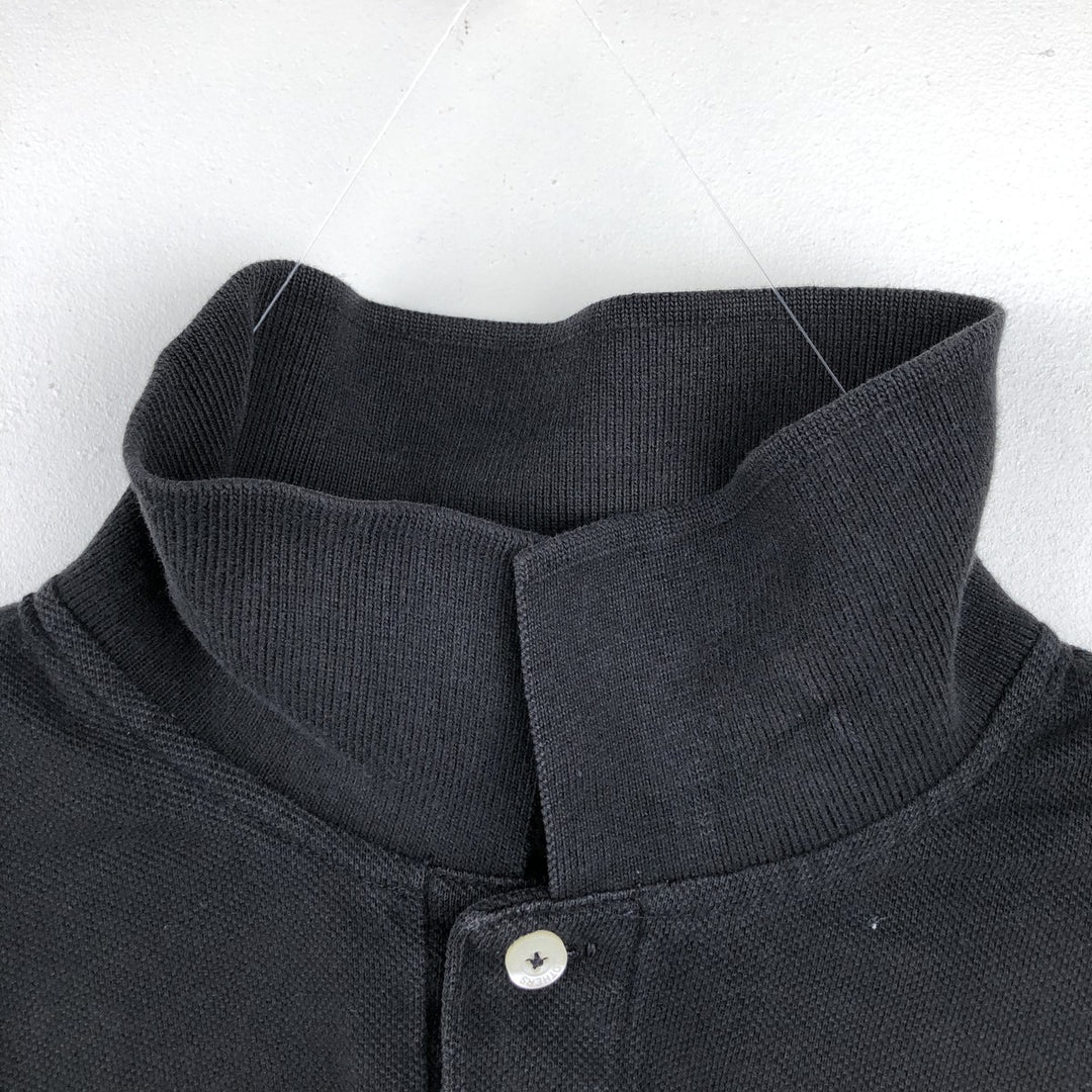 1990'S Brooks Brothers GOLDEN FLEECE Short-Sleeve Polo Shirt, Made in USA, Men's Size L (Equivalent), Vintage cotton black type Vintage Second Hand