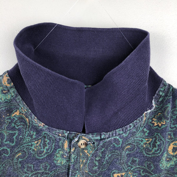 90'S GAP Old Gap Paisley Pattern Short-Sleeve Polo Shirt, Men's Size L (Equivalent), Vintage cotton navy blue type Vintage Second Hand