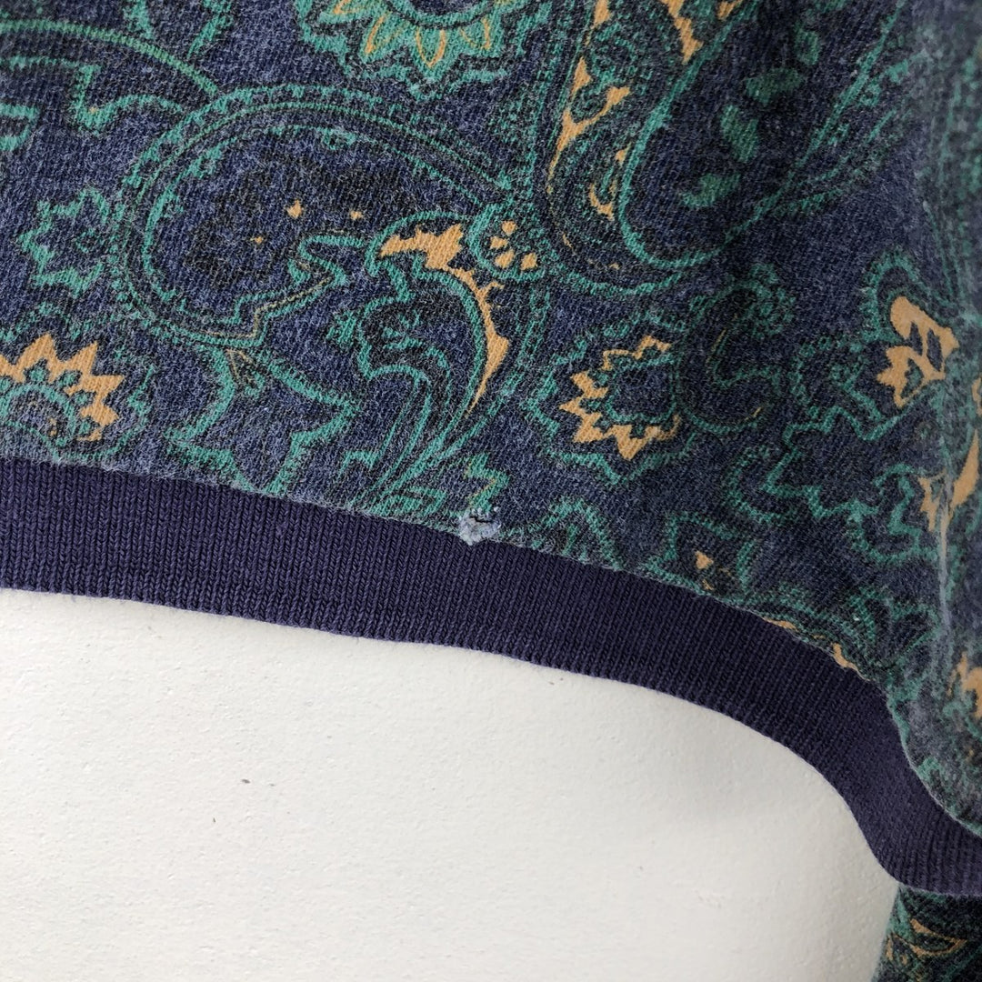 90'S GAP Old Gap Paisley Pattern Short-Sleeve Polo Shirt, Men's Size L (Equivalent), Vintage cotton navy blue type Vintage Second Hand