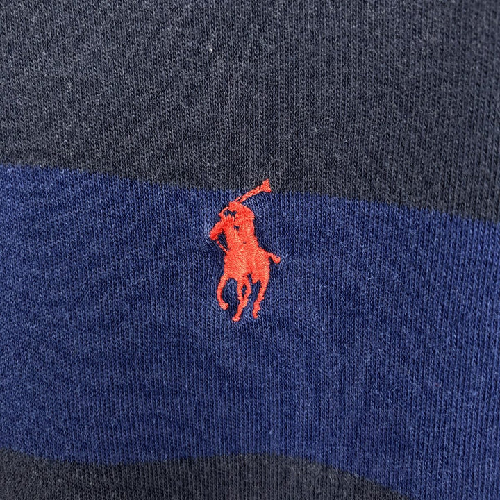 Ralph Lauren Polo by Ralph Lauren Short-Sleeve Striped Polo Shirt, Men's Size XL (approx.) cotton navy blue type Vintage Second Hand