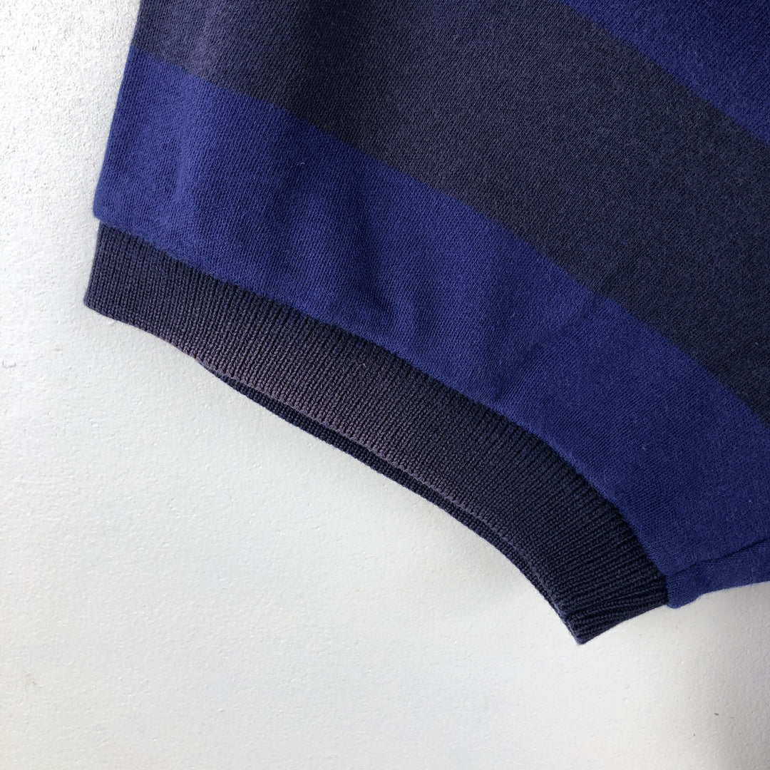 Ralph Lauren Polo by Ralph Lauren Short-Sleeve Striped Polo Shirt, Men's Size XL (approx.) cotton navy blue type Vintage Second Hand