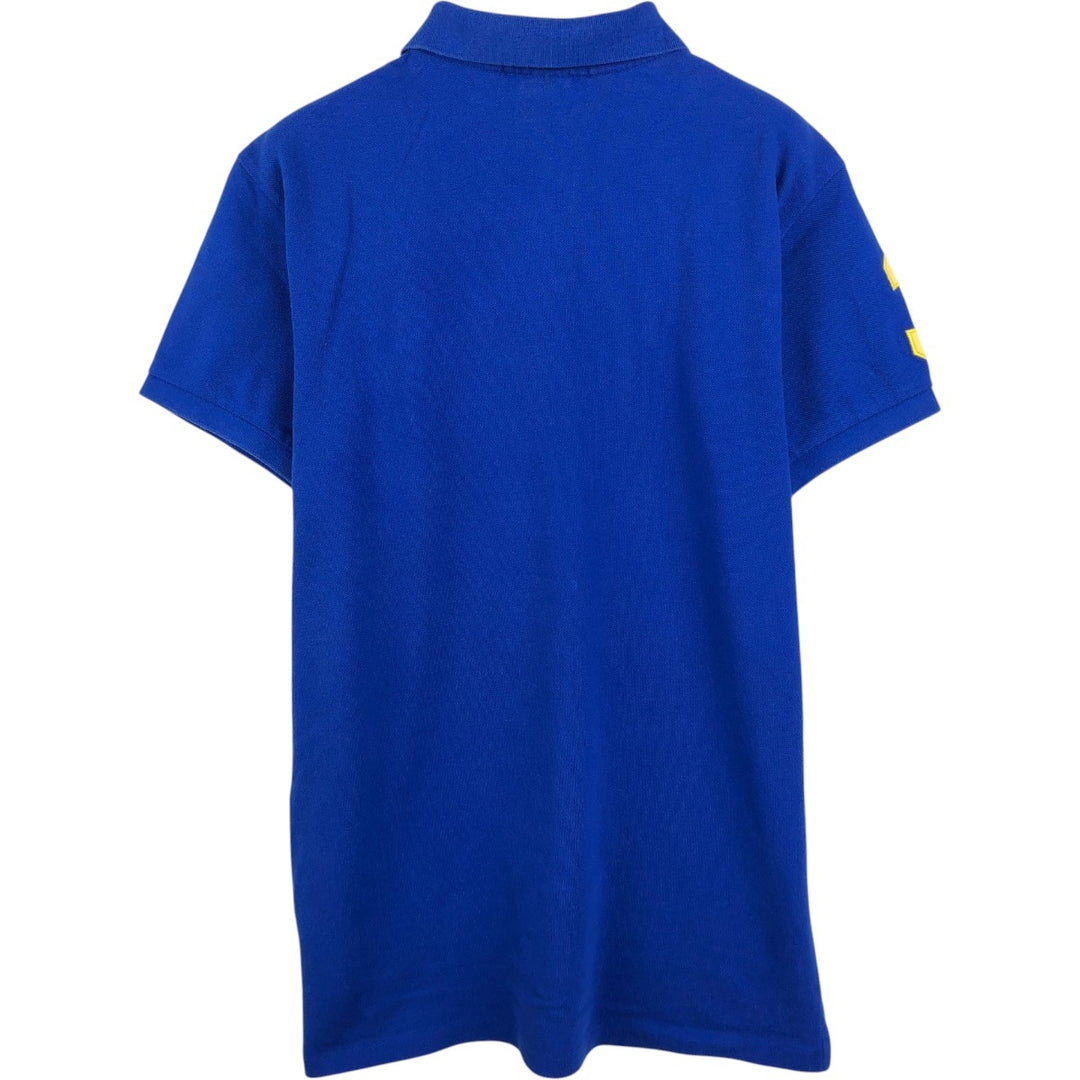 Ralph Lauren POLO by Ralph Lauren CUSTOM FIT Big Pony Short Sleeve Polo Shirt Men's M size cotton blue type Vintage Second Hand