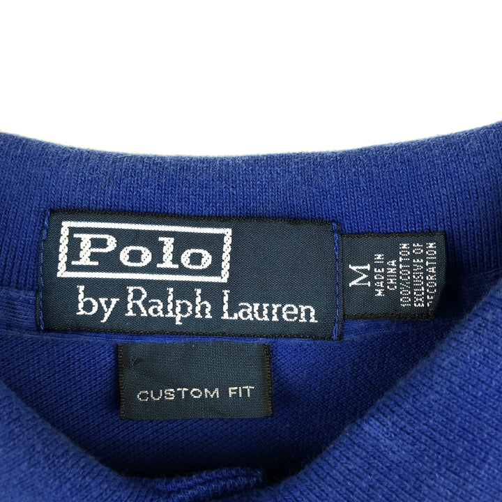 Ralph Lauren POLO by Ralph Lauren CUSTOM FIT Big Pony Short Sleeve Polo Shirt Men's M size cotton blue type Vintage Second Hand