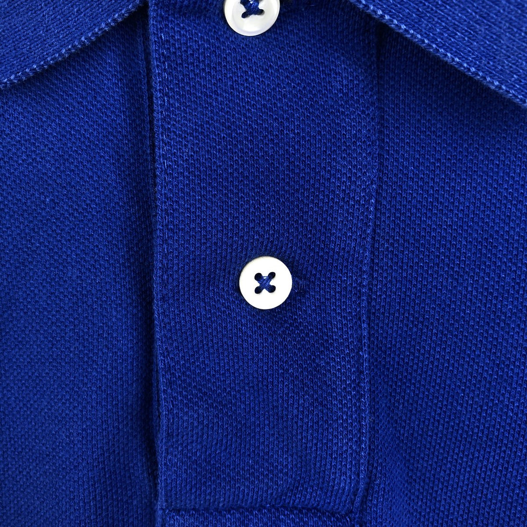 Ralph Lauren POLO by Ralph Lauren CUSTOM FIT Big Pony Short Sleeve Polo Shirt Men's M size cotton blue type Vintage Second Hand
