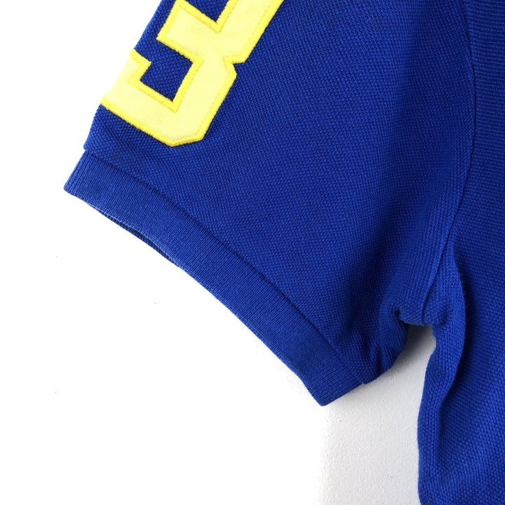 Ralph Lauren POLO by Ralph Lauren CUSTOM FIT Big Pony Short Sleeve Polo Shirt Men's M size cotton blue type Vintage Second Hand