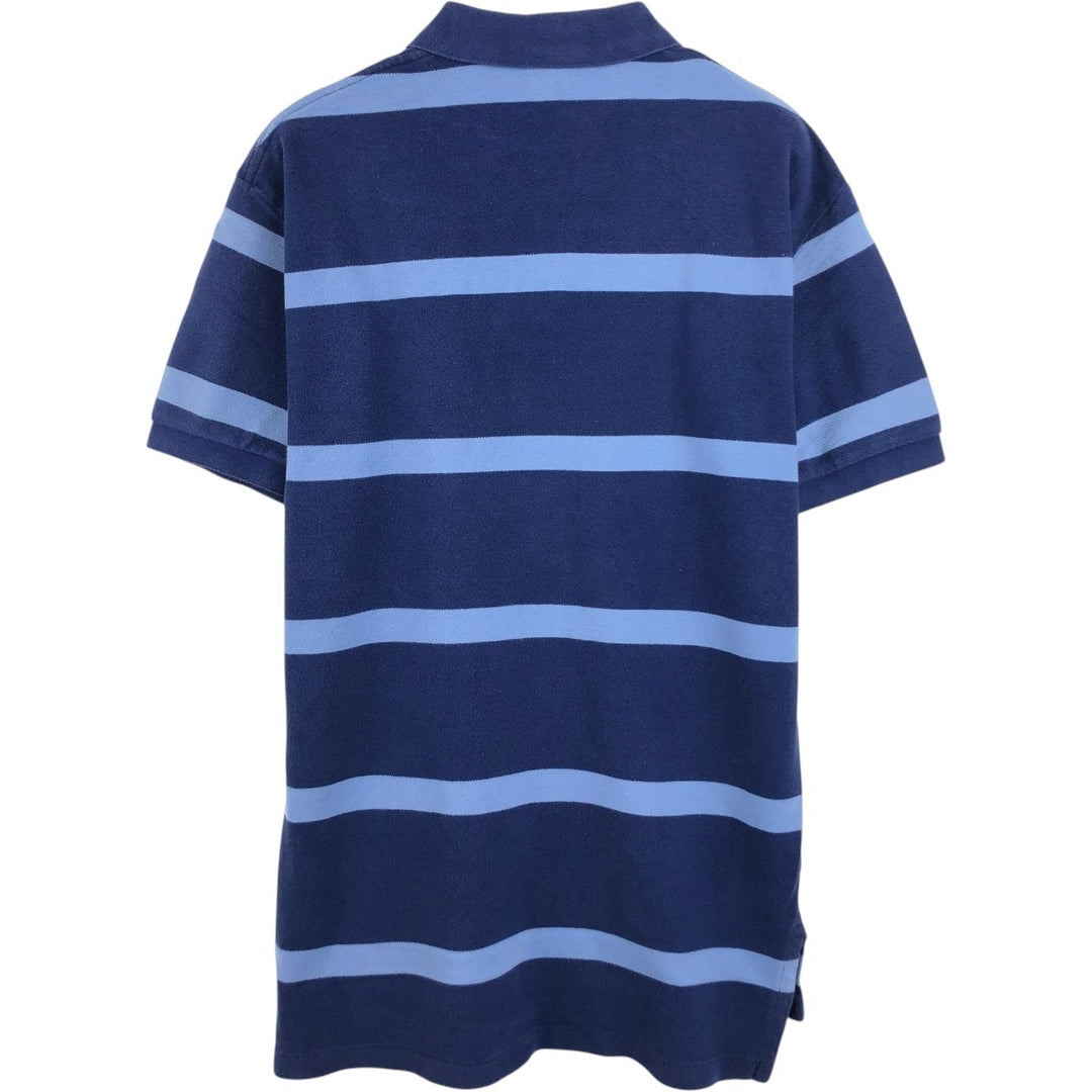 Ralph Lauren POLO by Ralph Lauren short sleeve striped polo shirt, men's size M cotton navy blue type Vintage Second Hand