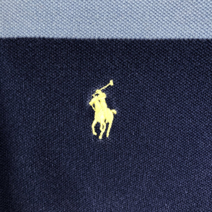 Ralph Lauren POLO by Ralph Lauren short sleeve striped polo shirt, men's size M cotton navy blue type Vintage Second Hand