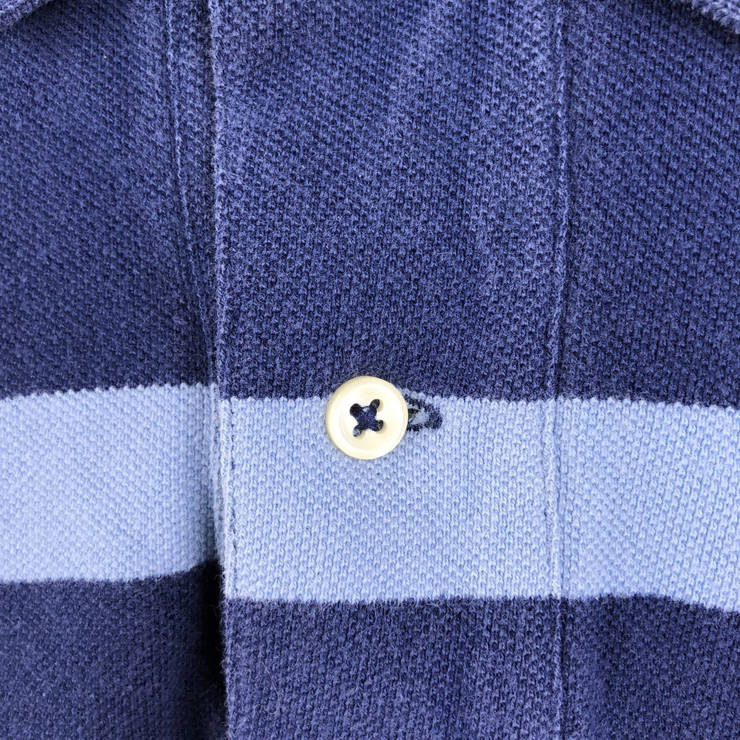 Ralph Lauren POLO by Ralph Lauren short sleeve striped polo shirt, men's size M cotton navy blue type Vintage Second Hand