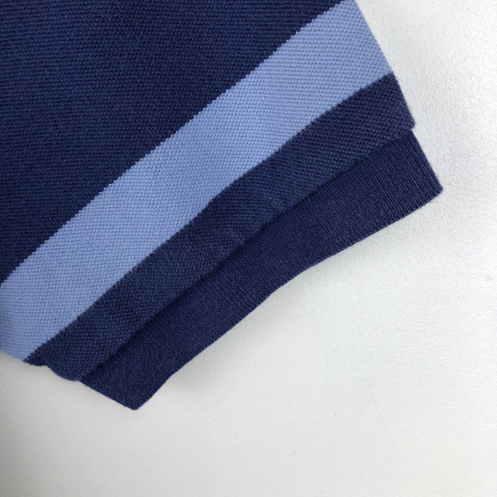 Ralph Lauren POLO by Ralph Lauren short sleeve striped polo shirt, men's size M cotton navy blue type Vintage Second Hand