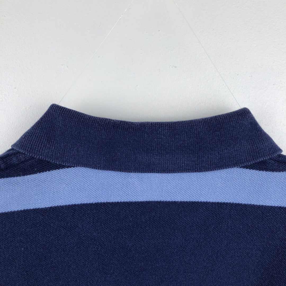 Ralph Lauren POLO by Ralph Lauren short sleeve striped polo shirt, men's size M cotton navy blue type Vintage Second Hand