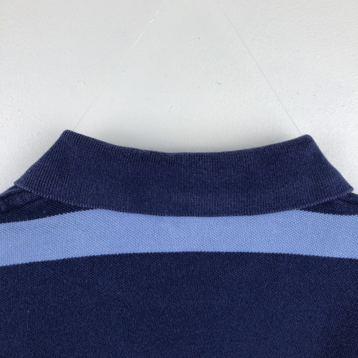 Ralph Lauren POLO by Ralph Lauren short sleeve striped polo shirt, men's size M cotton navy blue type Vintage Second Hand