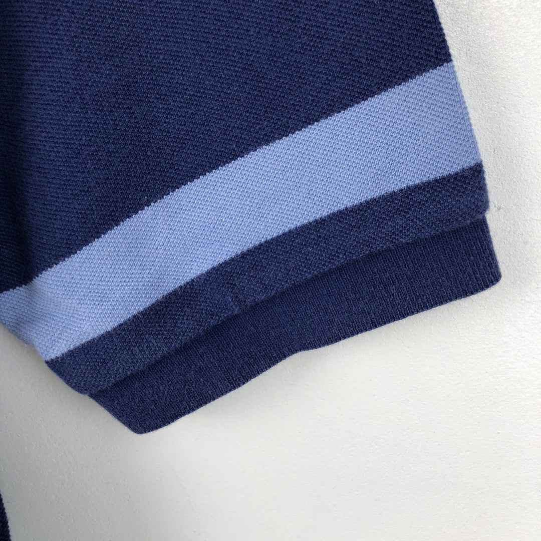 Ralph Lauren POLO by Ralph Lauren short sleeve striped polo shirt, men's size M cotton navy blue type Vintage Second Hand