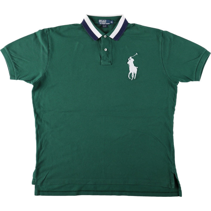 Ralph Lauren POLO by Ralph Lauren Big Pony Short Sleeve Polo Shirt Men's XL cotton green type Vintage Second Hand
