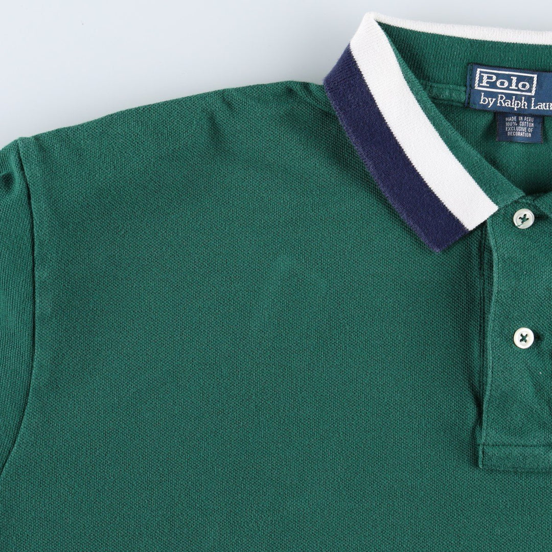 Ralph Lauren POLO by Ralph Lauren Big Pony Short Sleeve Polo Shirt Men's XL cotton green type Vintage Second Hand