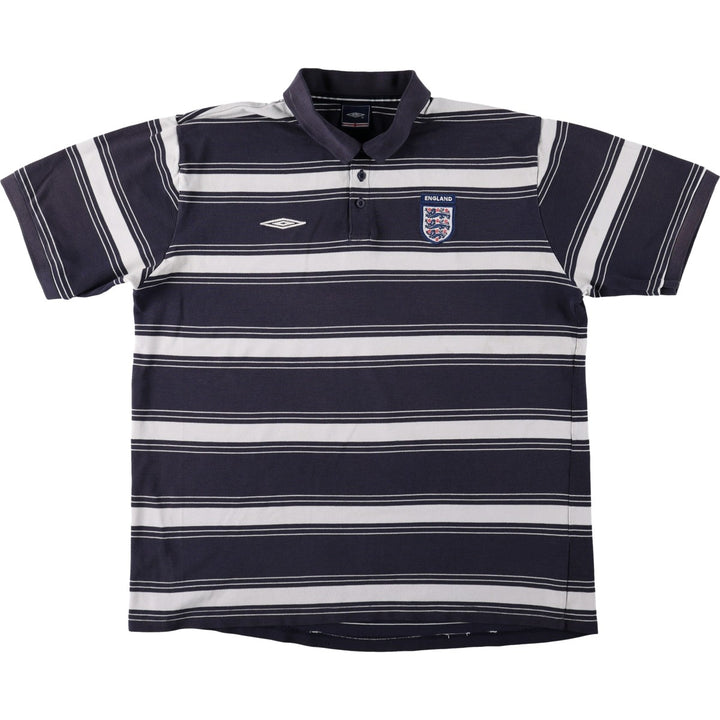 2000'S Umbro England National Team Short-Sleeve Polo Shirt, Men's Size XXL (approx.) unclear navy blue type Vintage Second Hand