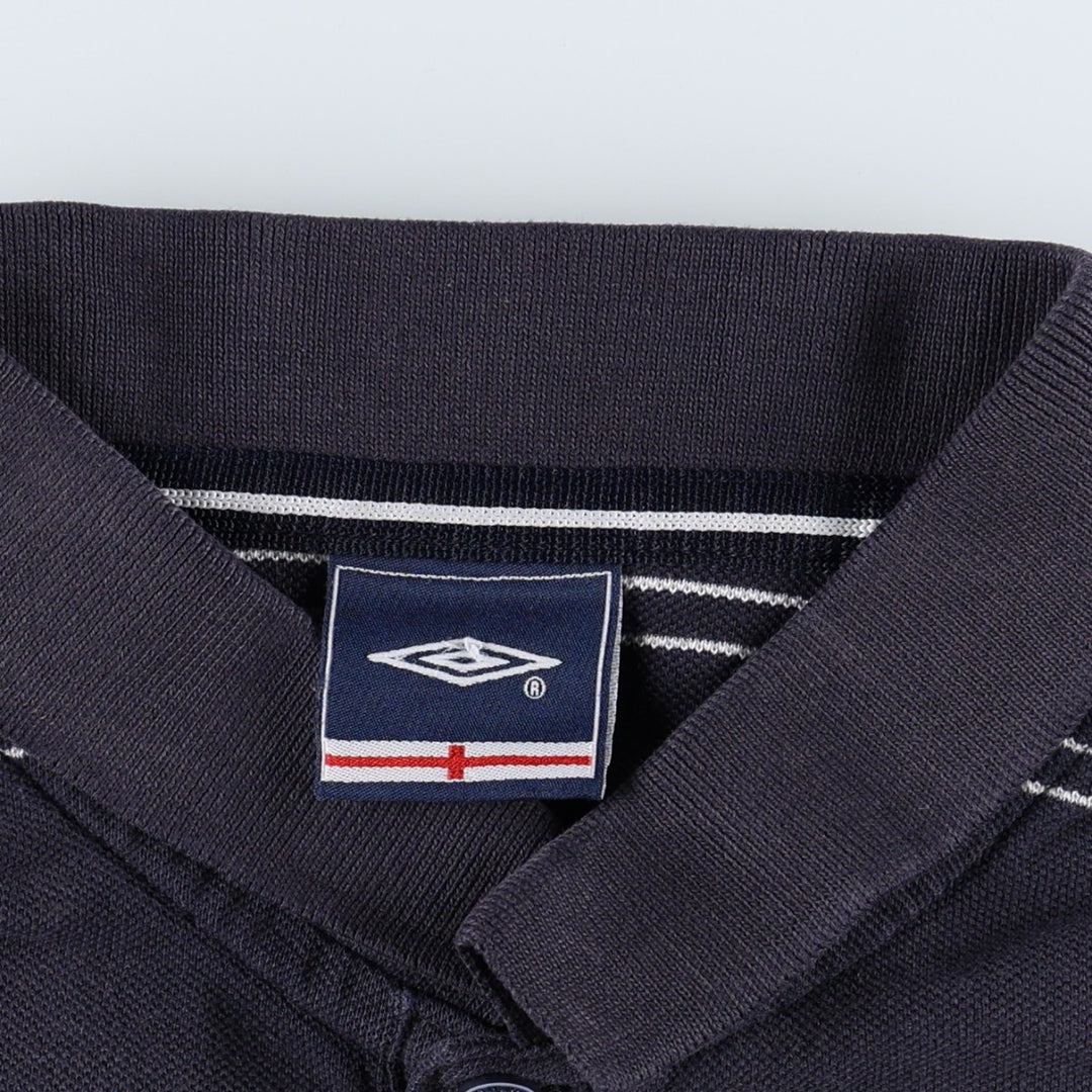 2000'S Umbro England National Team Short-Sleeve Polo Shirt, Men's Size XXL (approx.) unclear navy blue type Vintage Second Hand