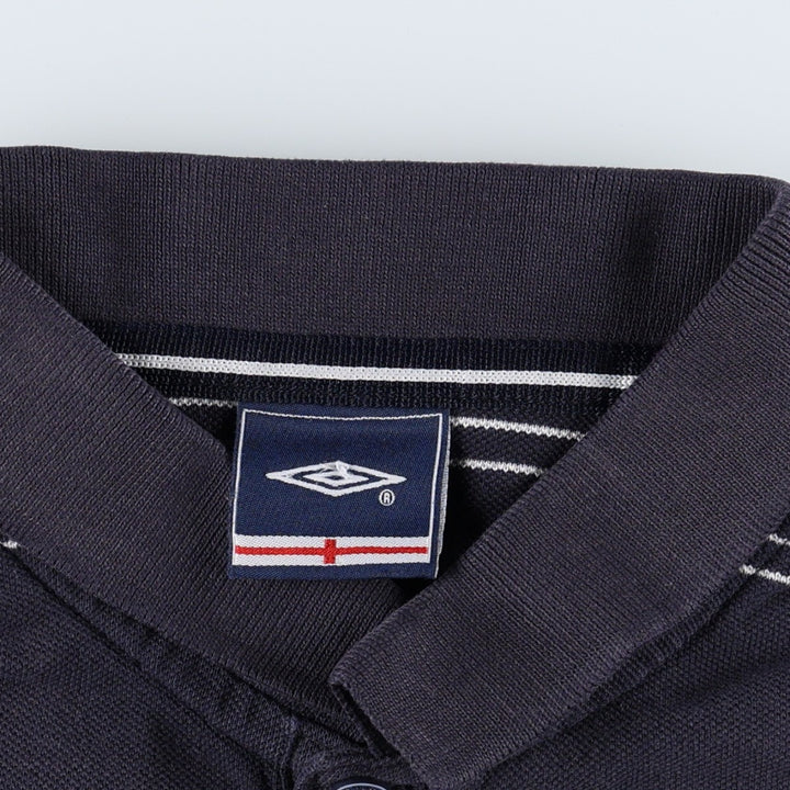 2000'S Umbro England National Team Short-Sleeve Polo Shirt, Men's Size XXL (approx.) unclear navy blue type Vintage Second Hand