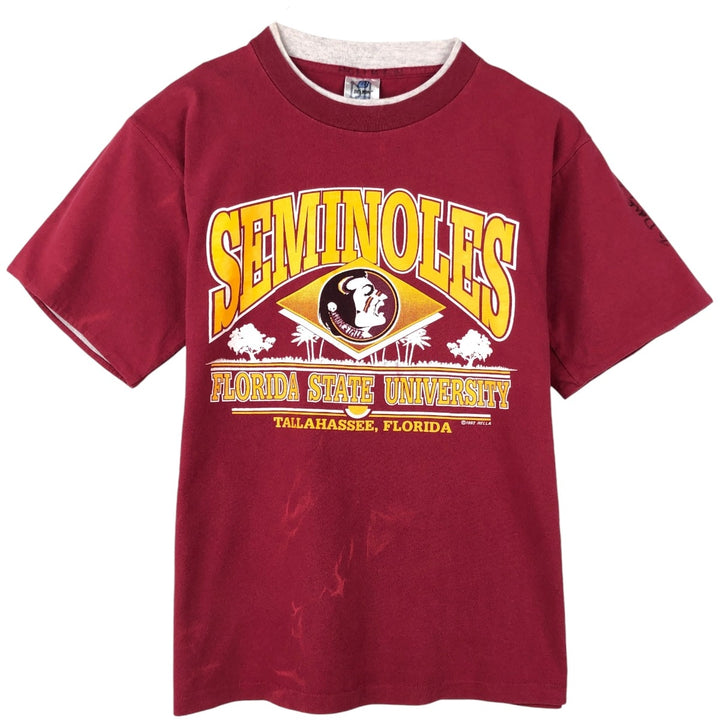 90'S BELTON College T-shirt, Made in USA, Men's Size M (approx.), Vintage cotton red type Vintage Second Hand