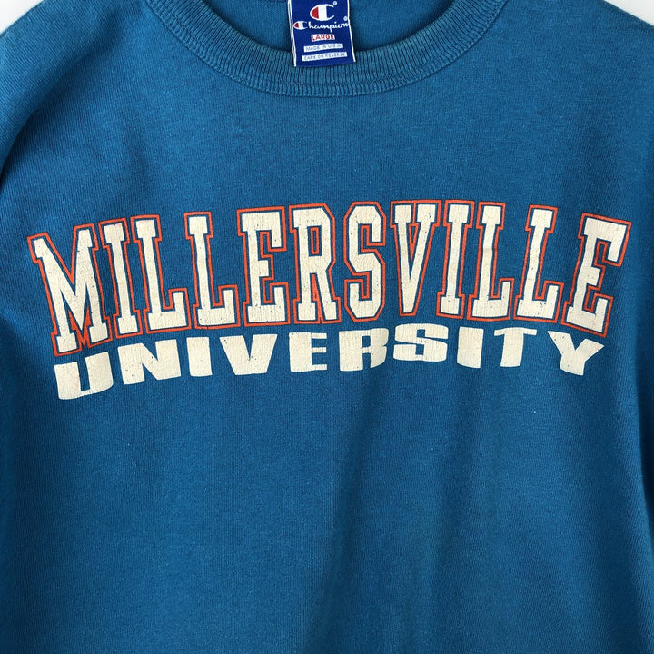 90'S Champion College T-shirt, Made in USA, Men's L size, Vintage cotton Blue type light blue Vintage Second Hand