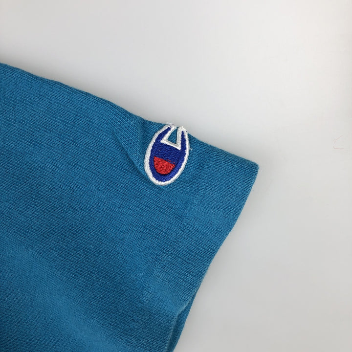 90'S Champion College T-shirt, Made in USA, Men's L size, Vintage cotton Blue type light blue Vintage Second Hand