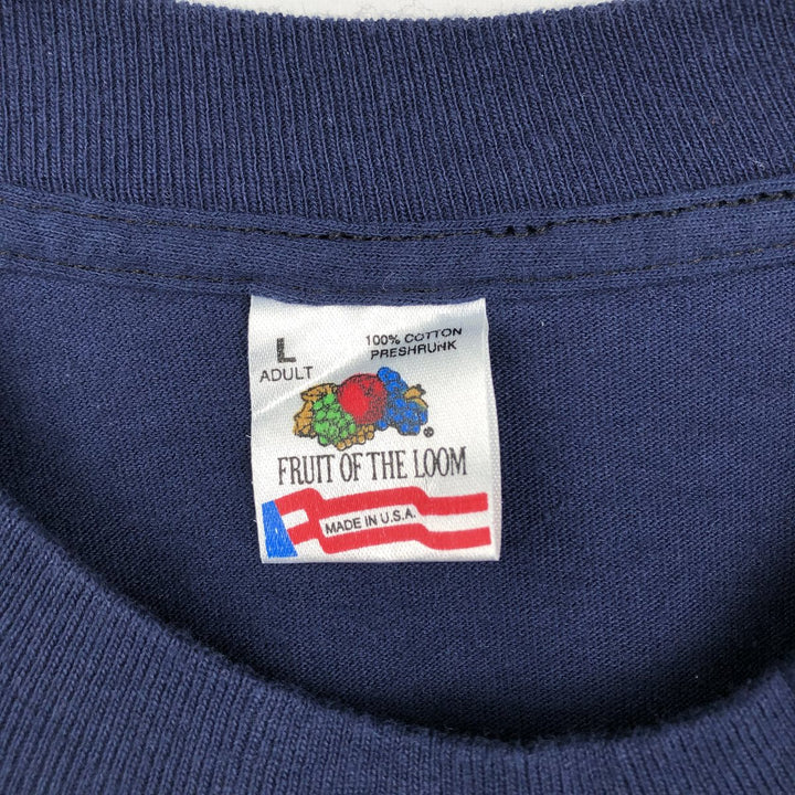 90'S Fruit of the Loom University of Michigan College T-shirt, Made in USA, Men's Size L (approx.), Vintage cotton navy blue type Vintage Second Hand