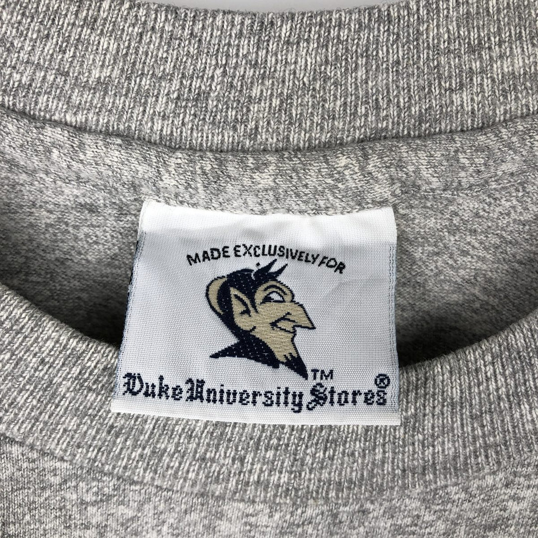 90'S Duke University Stores College T-shirt, Made in USA, Men's Size L (approx.), Vintage cotton gray type Vintage Second Hand