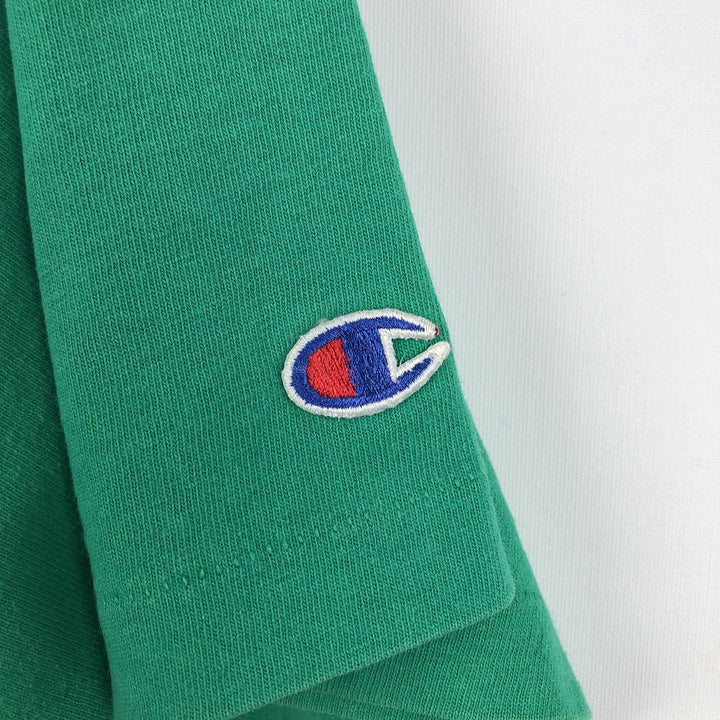 80s-90'S Champion FIGHTIN' IRISH Notre Dame University College T-shirt, Made in USA, Men's Size L (approx.), Vintage cotton green type Vintage Second Hand