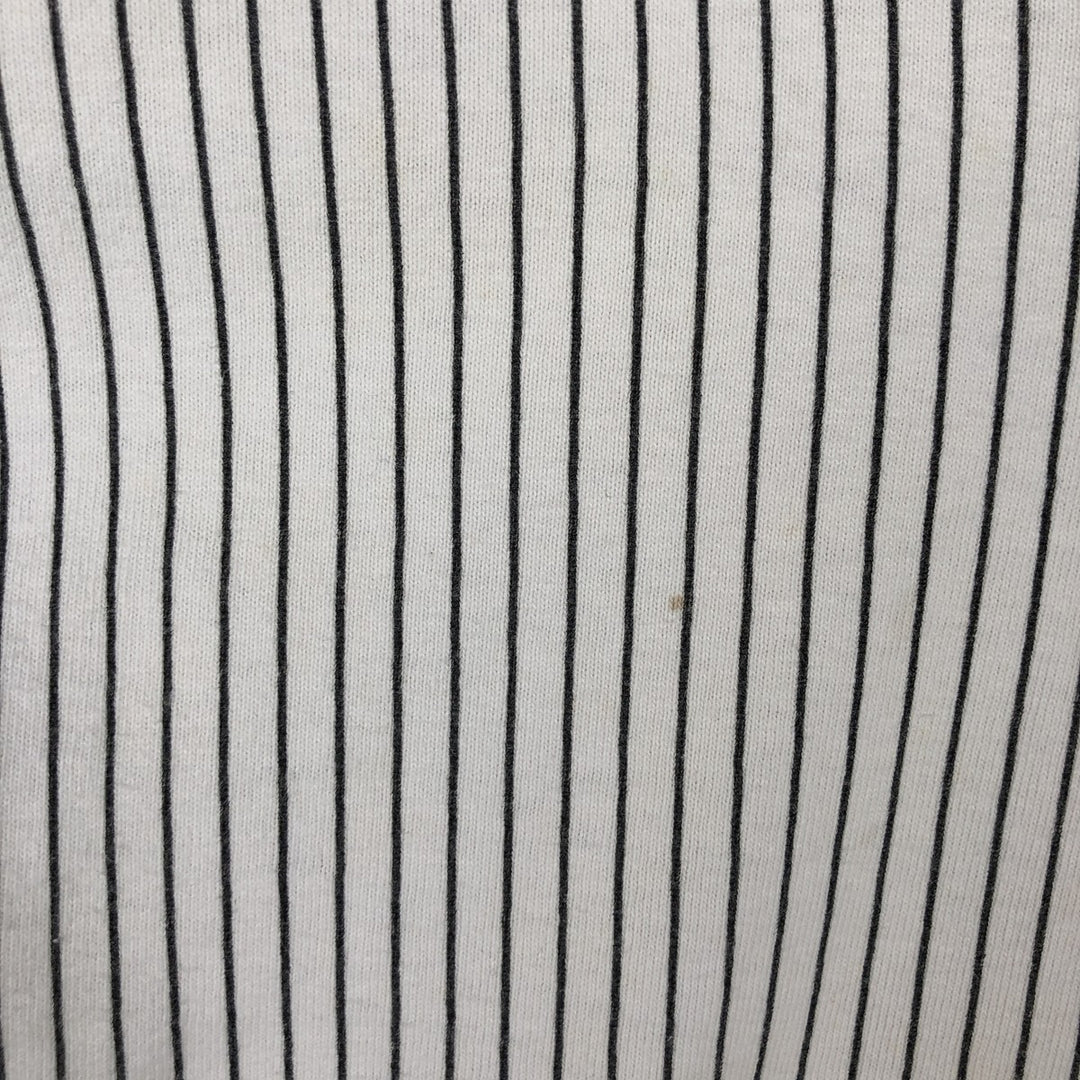 80s-90'S Disney Mickey Mouse Stripe Pattern Character Print T-Shirt, Made in USA, Men's Size S (Equivalent), Vintage unclear white type Vintage Second Hand