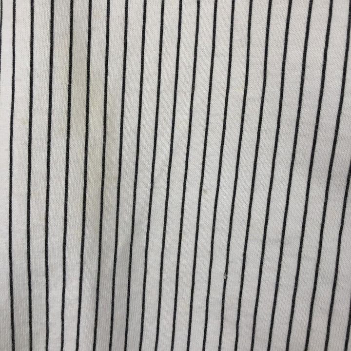 80s-90'S Disney Mickey Mouse Stripe Pattern Character Print T-Shirt, Made in USA, Men's Size S (Equivalent), Vintage unclear white type Vintage Second Hand
