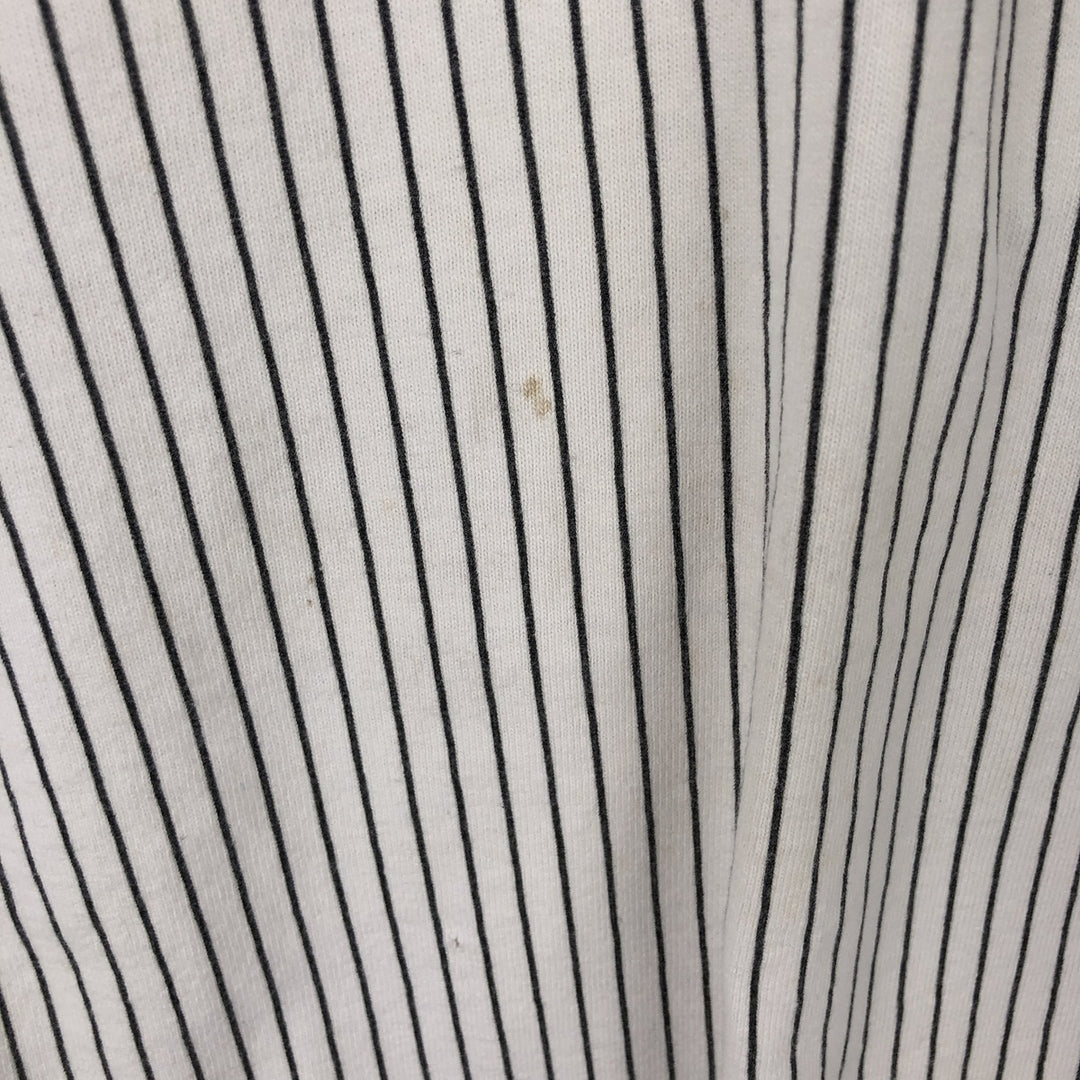 80s-90'S Disney Mickey Mouse Stripe Pattern Character Print T-Shirt, Made in USA, Men's Size S (Equivalent), Vintage unclear white type Vintage Second Hand