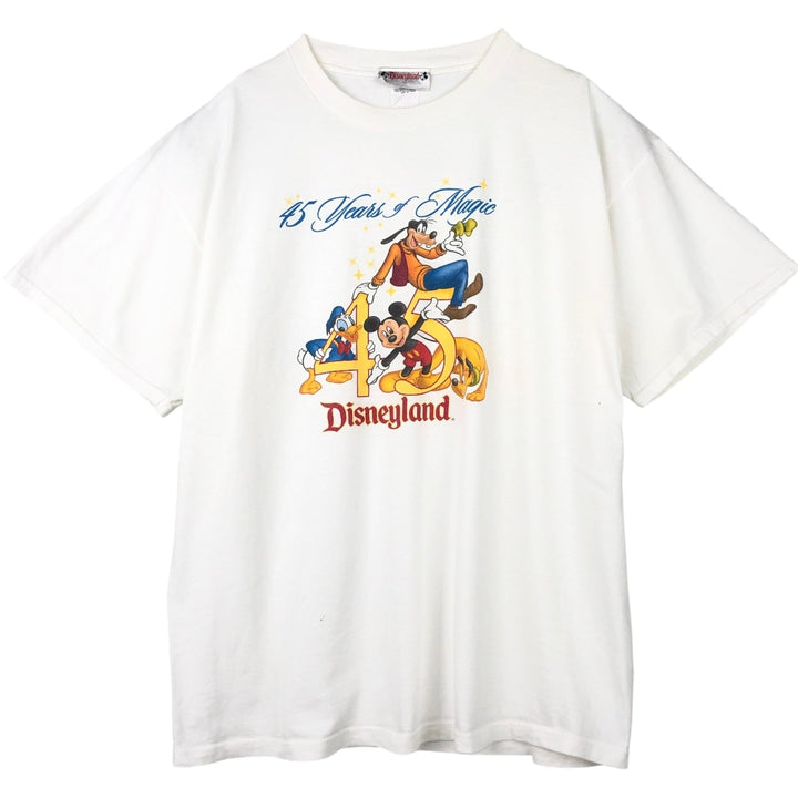 90'S Disneyland DISNEY Disney Character Print T-Shirt, Made in USA, Men's XL equivalent, Vintage cotton white type Vintage Second Hand