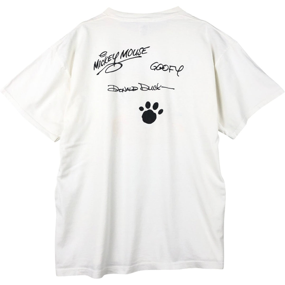 90'S Disneyland DISNEY Disney Character Print T-Shirt, Made in USA, Men's XL equivalent, Vintage cotton white type Vintage Second Hand