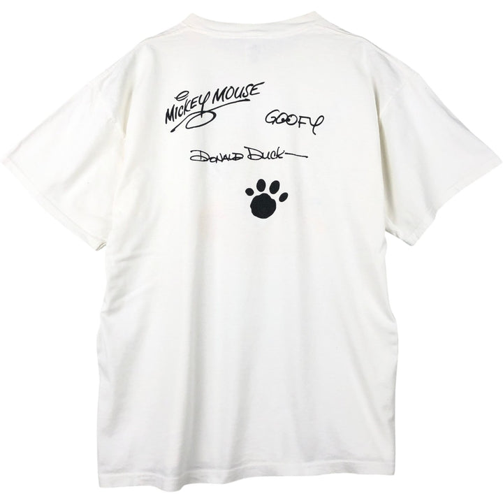 90'S Disneyland DISNEY Disney Character Print T-Shirt, Made in USA, Men's XL equivalent, Vintage cotton white type Vintage Second Hand