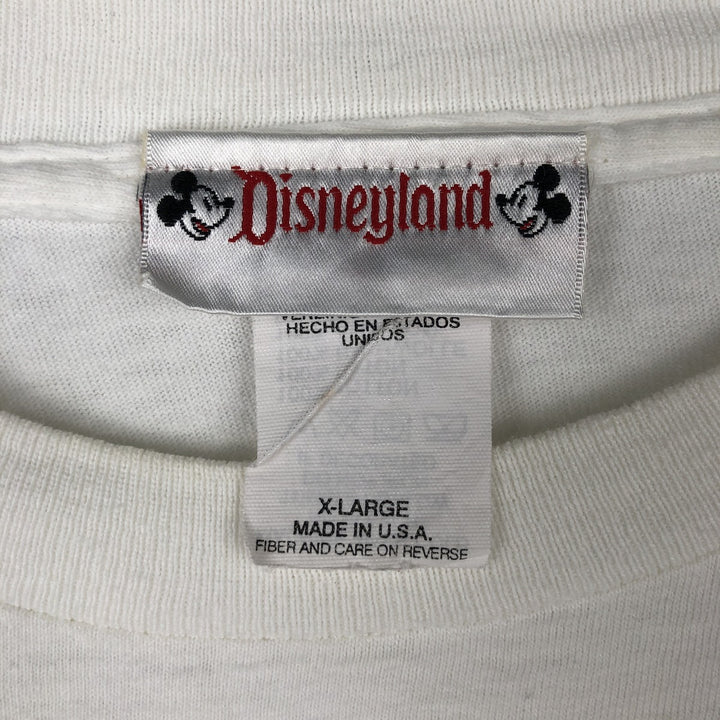 90'S Disneyland DISNEY Disney Character Print T-Shirt, Made in USA, Men's XL equivalent, Vintage cotton white type Vintage Second Hand