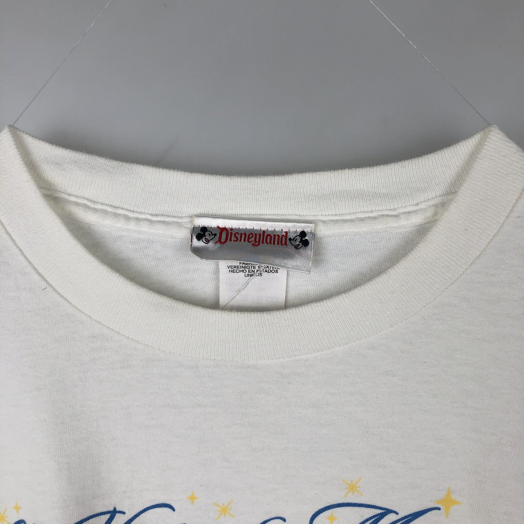 90'S Disneyland DISNEY Disney Character Print T-Shirt, Made in USA, Men's XL equivalent, Vintage cotton white type Vintage Second Hand