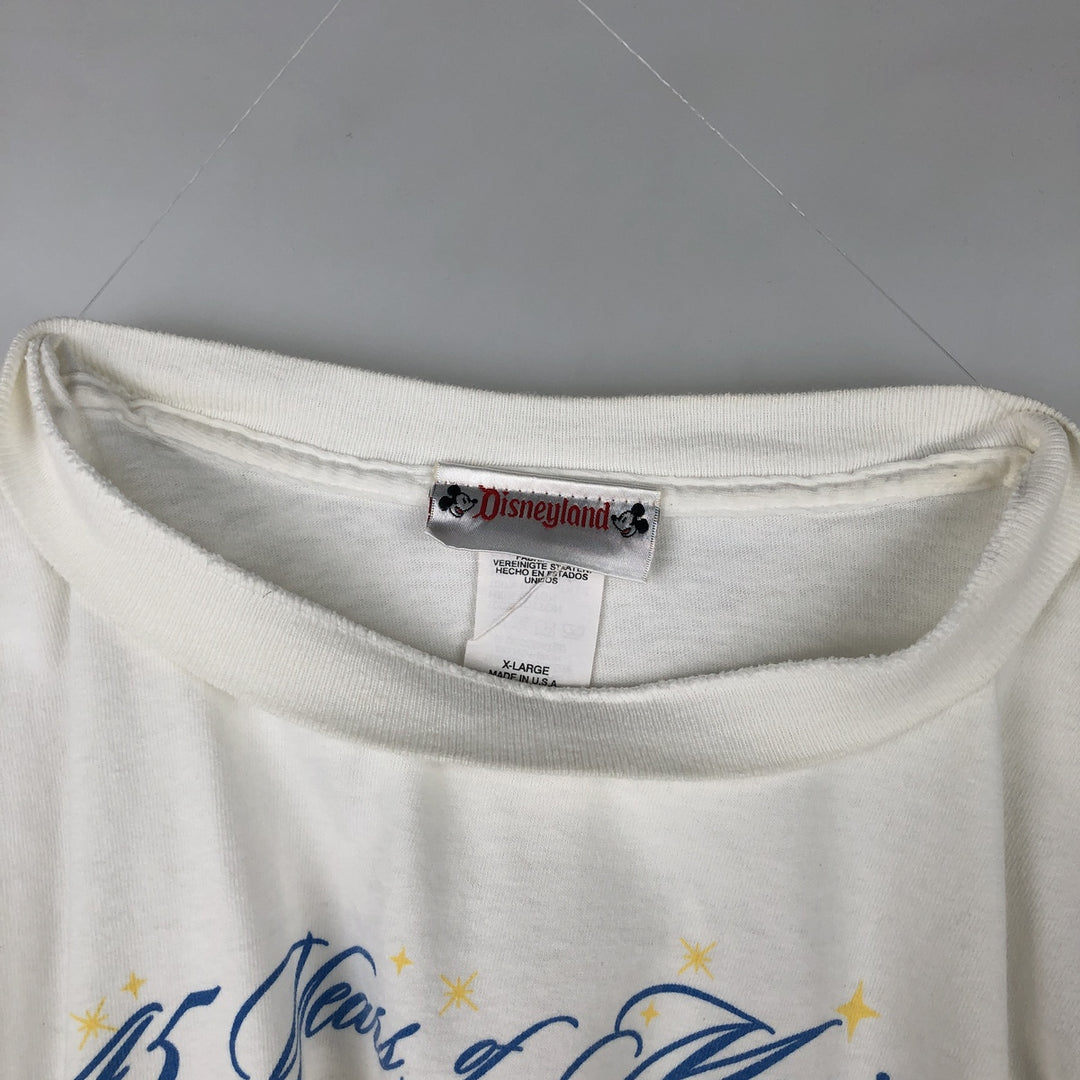 90'S Disneyland DISNEY Disney Character Print T-Shirt, Made in USA, Men's XL equivalent, Vintage cotton white type Vintage Second Hand