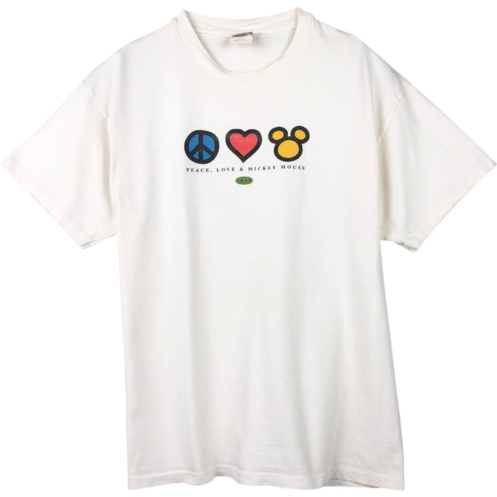 90'S THE DISNEY STORE DISNEY Character Print T-Shirt, Made in USA, Men's XL equivalent, Vintage cotton white type Vintage Second Hand