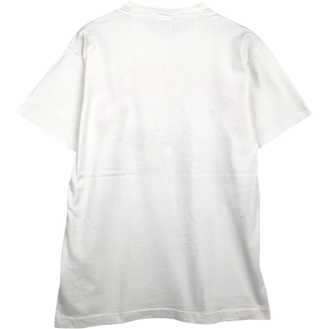 90'S Fruit of the Loom Back to the Fifties Fire Pattern Motorcycle T-Shirt, Made in USA, Men's Size L (approx.) cotton white type Vintage Second Hand