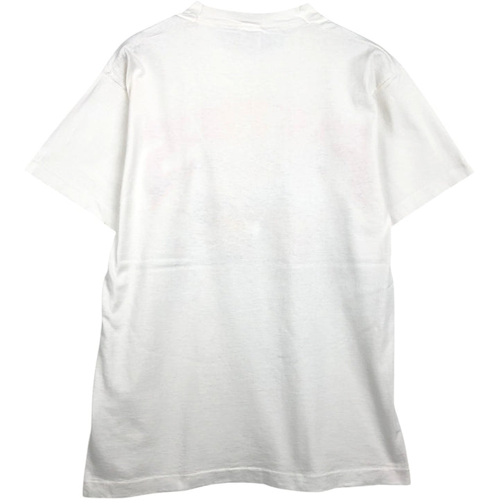90'S Fruit of the Loom Back to the Fifties Fire Pattern Motorcycle T-Shirt, Made in USA, Men's Size L (approx.) cotton white type Vintage Second Hand