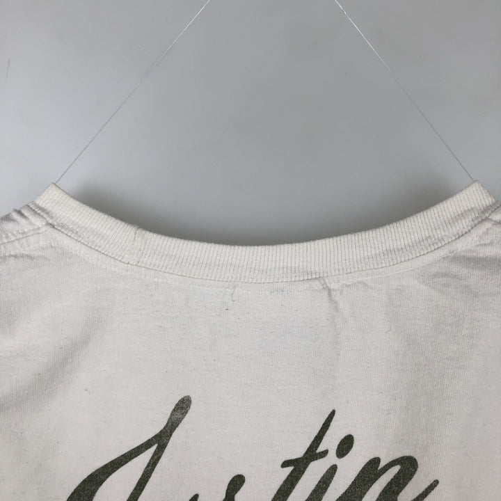 Hanes HEAVYWEIGHT JUSTIN BIEBER Band T-Shirt (Men's Size M) cotton white type Vintage Second Hand
