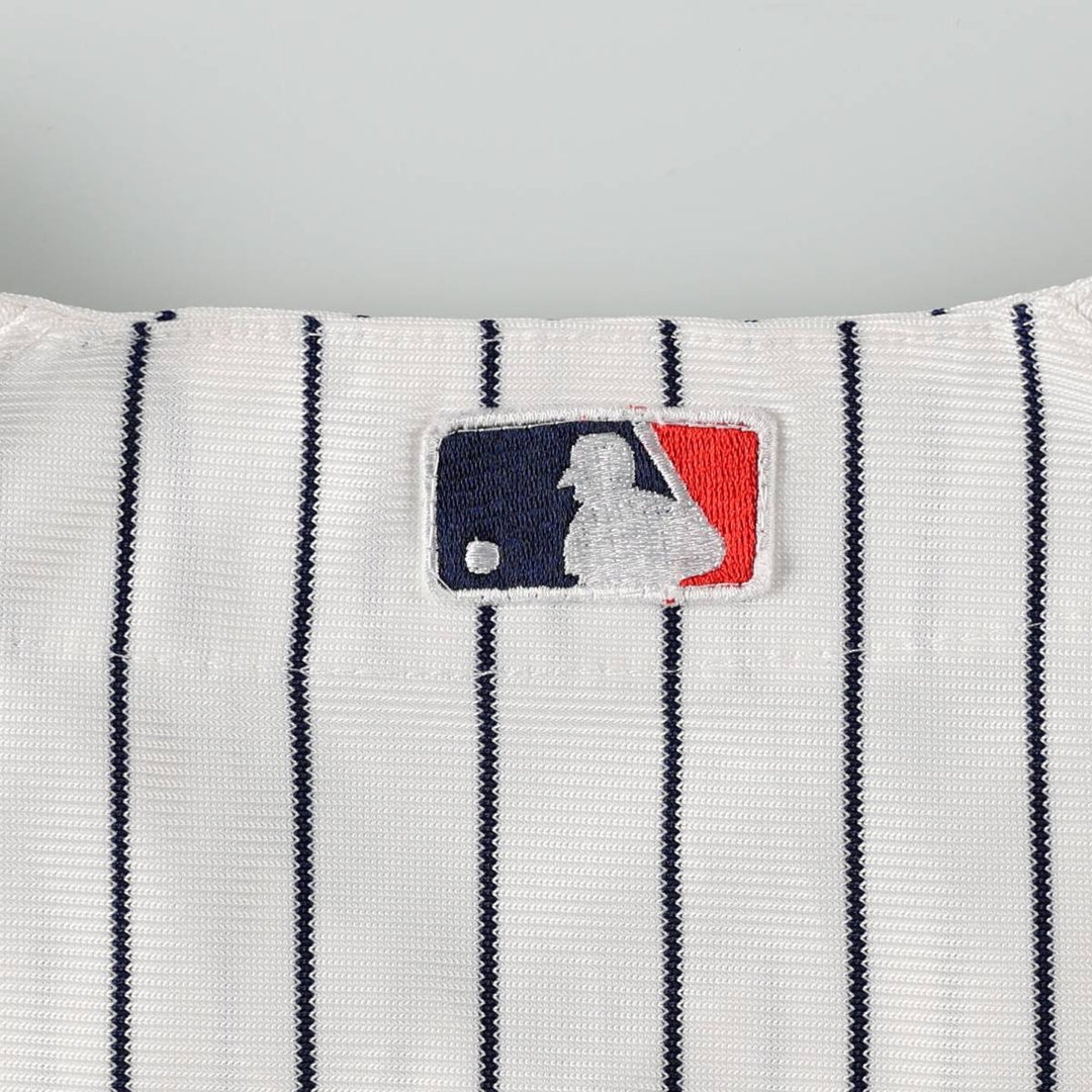 Majestic MLB NEW YORK YANKEES Stripe Pattern Game Shirt Baseball Shirt Men's Size L unclear white type Vintage Second Hand