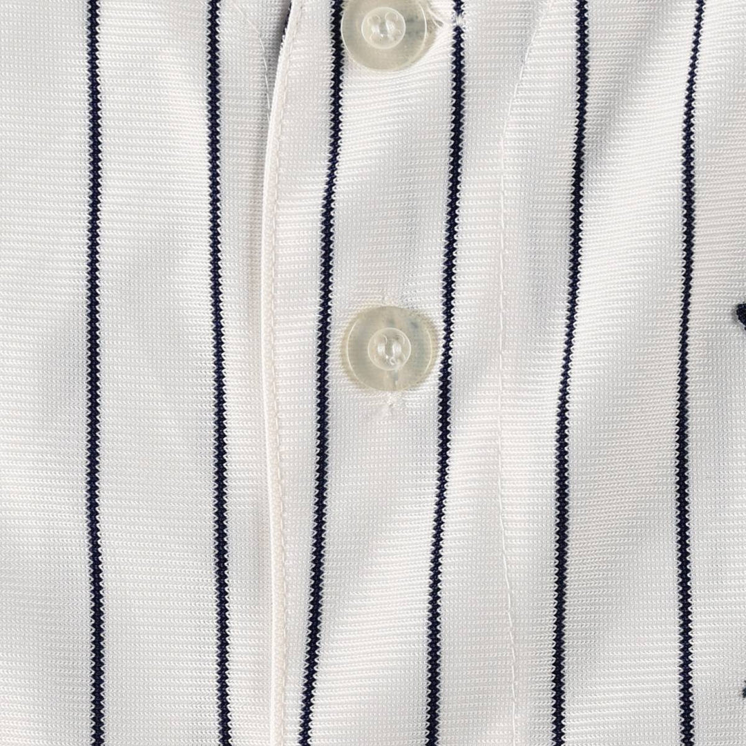 Majestic MLB NEW YORK YANKEES Stripe Pattern Game Shirt Baseball Shirt Men's Size L unclear white type Vintage Second Hand